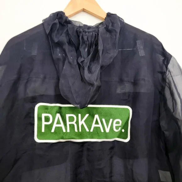 Vintage Moschino Couture Park Avenue Sheer Tulle Anorak Jacket Black 8 - Picture 4 of 10